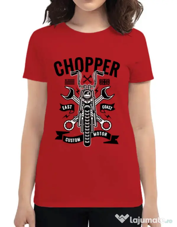 Tricou ADLER dama Chopper Rosu