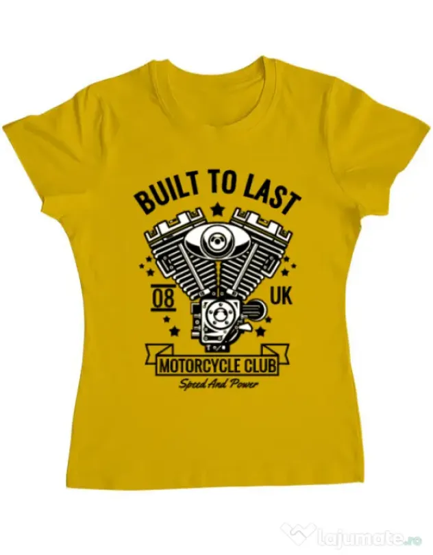 Tricou ADLER dama Built to last Galben