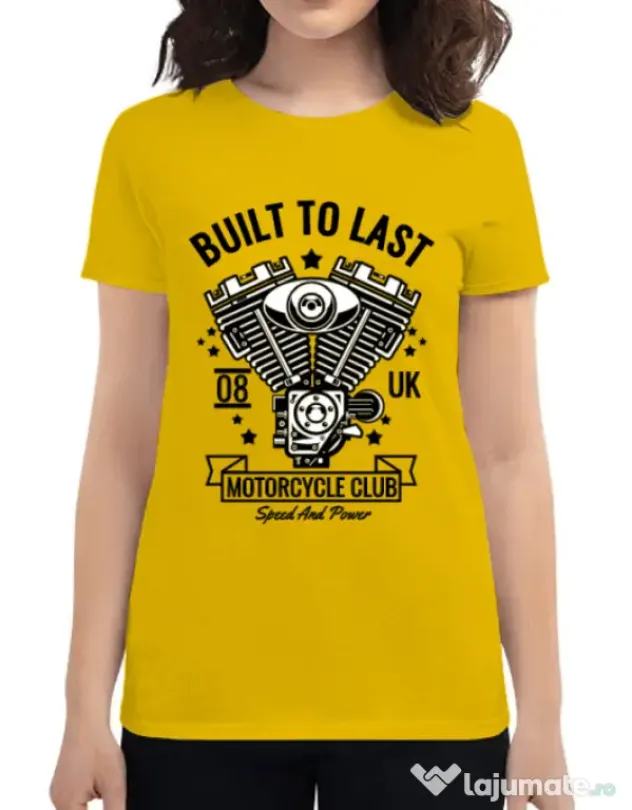Tricou ADLER dama Built to last Galben