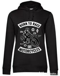 Hoodie dama cu gluga Born to race Negru
