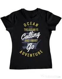 Tricou ADLER dama Ocean adventure Negru