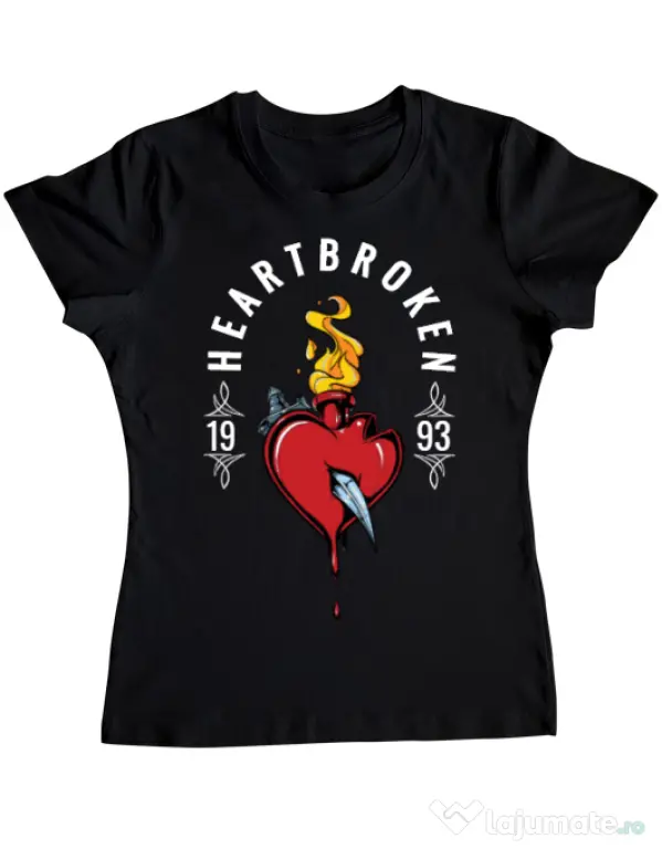 Tricou ADLER dama Heartbroken Negru