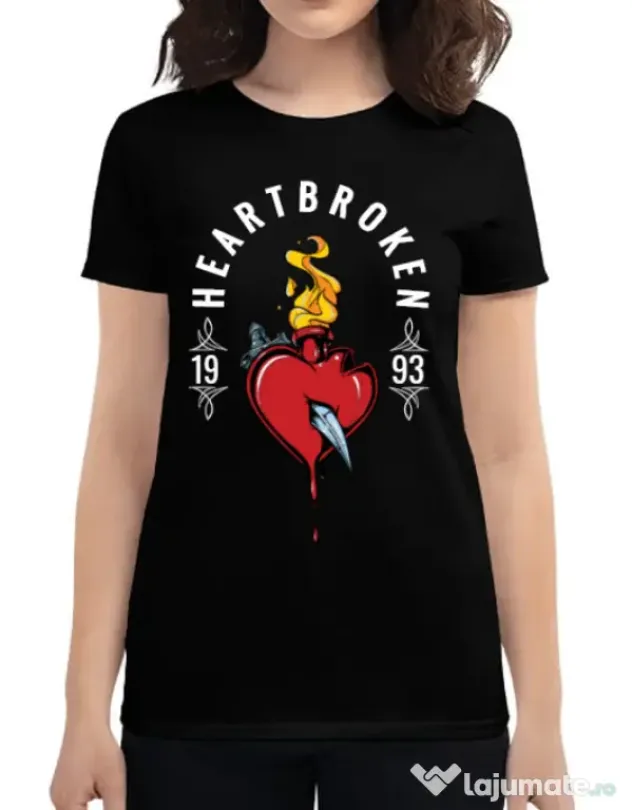 Tricou ADLER dama Heartbroken Negru