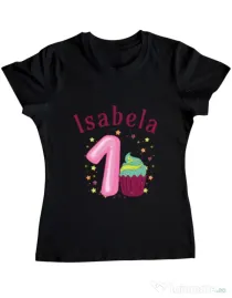 Tricou ADLER dama First Birthday Negru