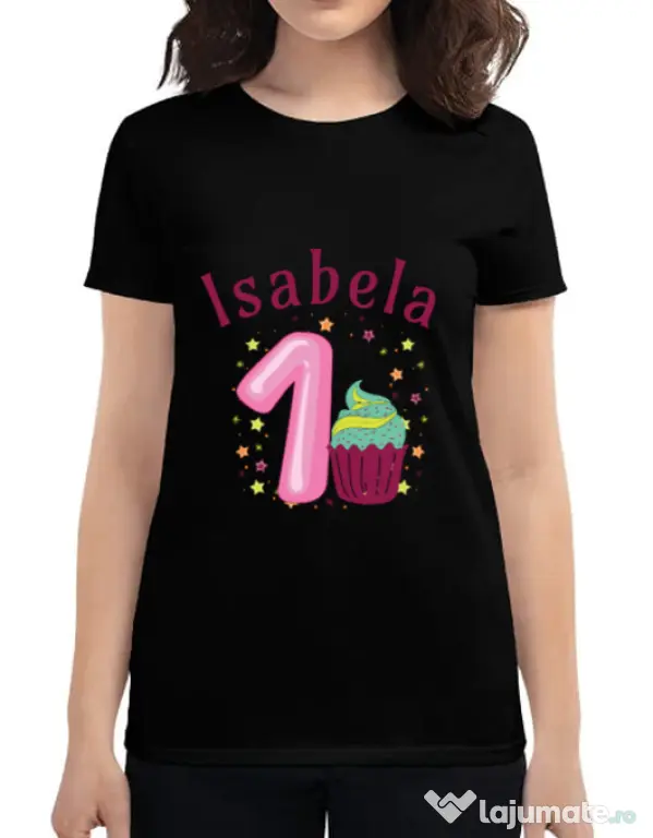 Tricou ADLER dama First Birthday Negru