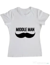 Tricou ADLER dama Middle man Alb