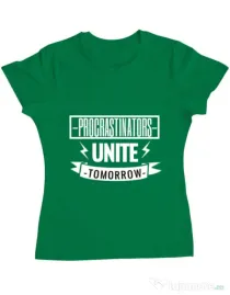 Tricou ADLER dama Procrastinators Verde mediu