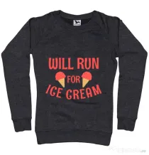 Bluza ADLER dama Running for ice cream Negru melanj