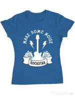 Tricou ADLER dama Make some noise Albastru azuriu