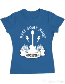 Tricou ADLER dama Make some noise Albastru azuriu