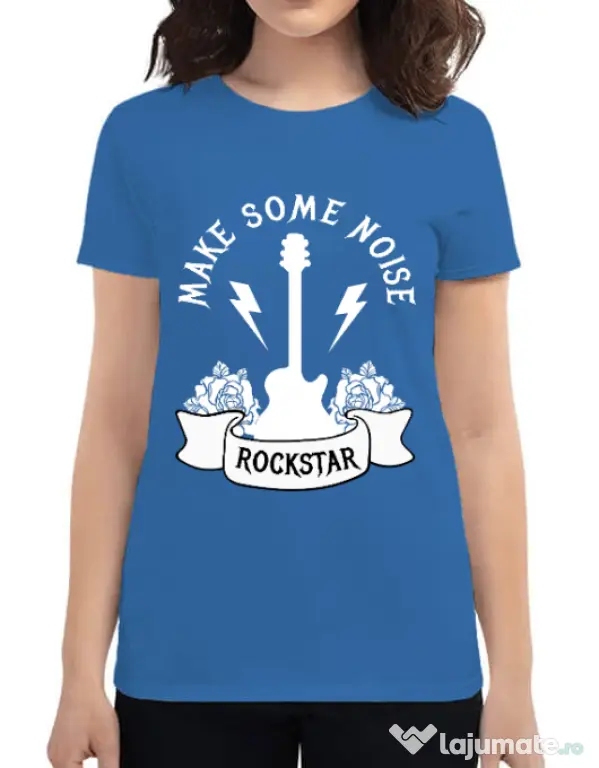 Tricou ADLER dama Make some noise Albastru azuriu