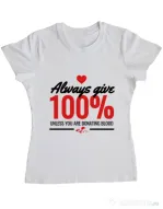 Tricou ADLER dama Always give Alb