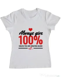 Tricou ADLER dama Always give Alb