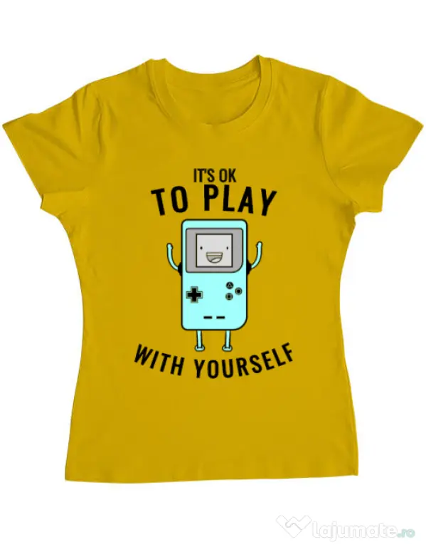 Tricou ADLER dama Playing with yourself Galben