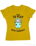 Tricou ADLER dama Playing with yourself Galben