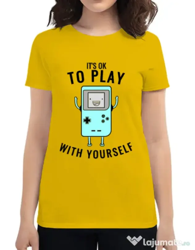 Tricou ADLER dama Playing with yourself Galben