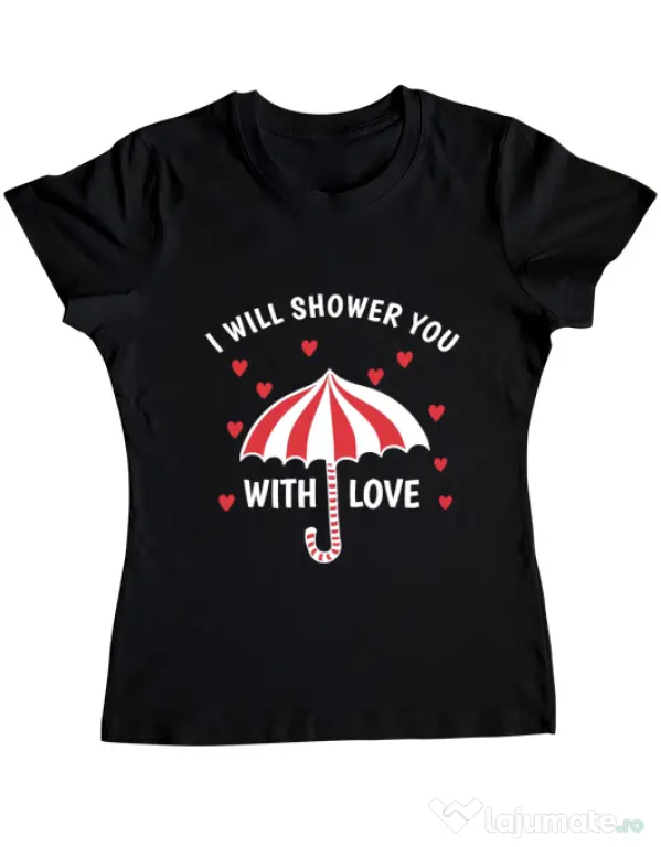 Tricou ADLER dama Raining love Negru