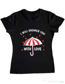 Tricou ADLER dama Raining love Negru