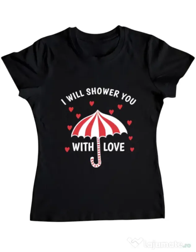 Tricou ADLER dama Raining love Negru