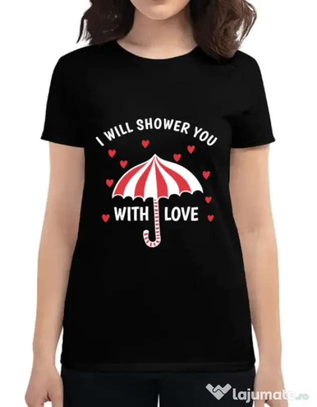 Tricou ADLER dama Raining love Negru