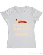 Tricou ADLER dama Bacon lover Alb