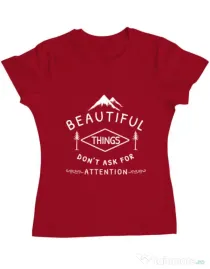 Tricou ADLER dama Beautiful things Rosu