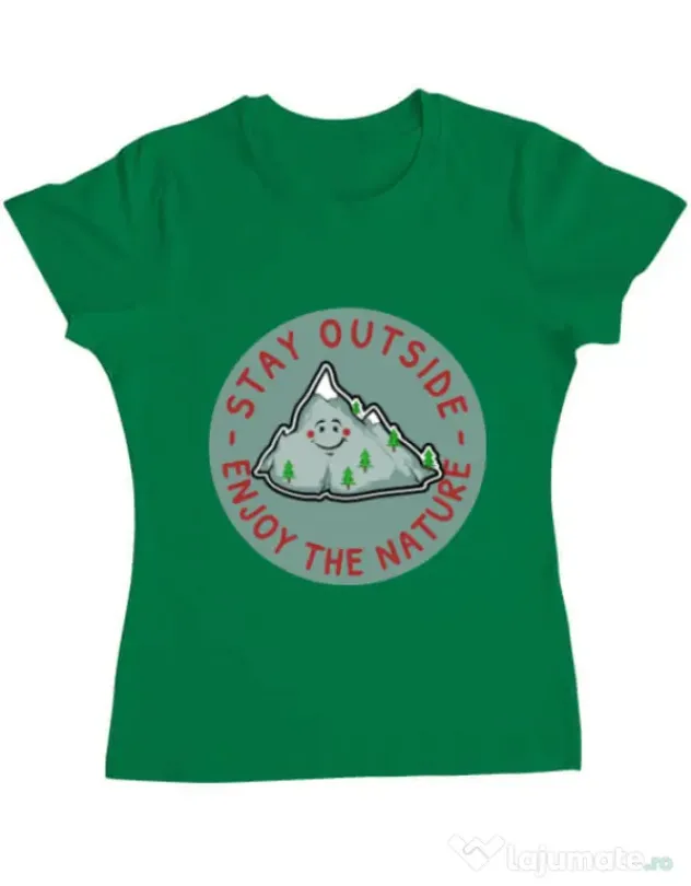 Tricou ADLER dama Stay outside Verde mediu