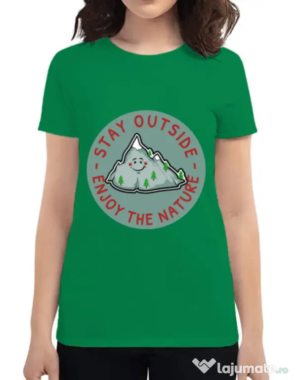 Tricou ADLER dama Stay outside Verde mediu