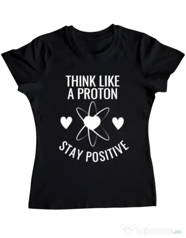 Tricou ADLER dama Stay positive Negru