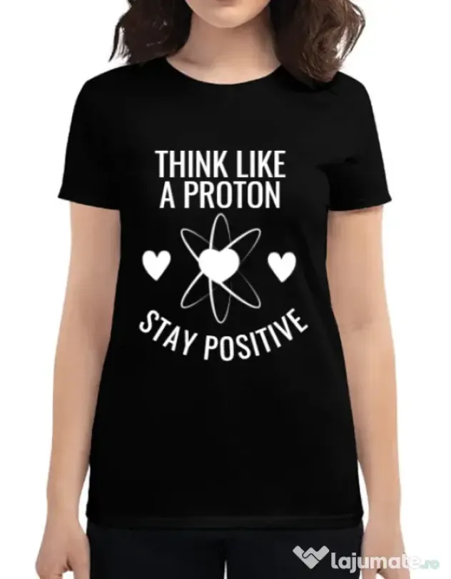 Tricou ADLER dama Stay positive Negru