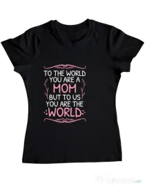 Tricou ADLER dama You are the world Negru
