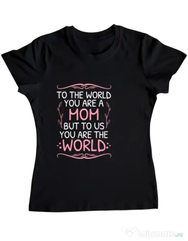 Tricou ADLER dama You are the world Negru