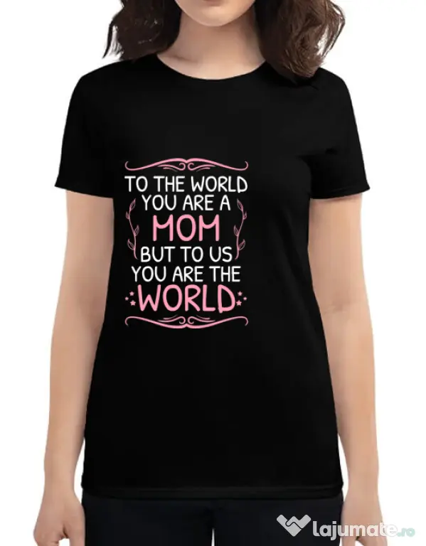 Tricou ADLER dama You are the world Negru