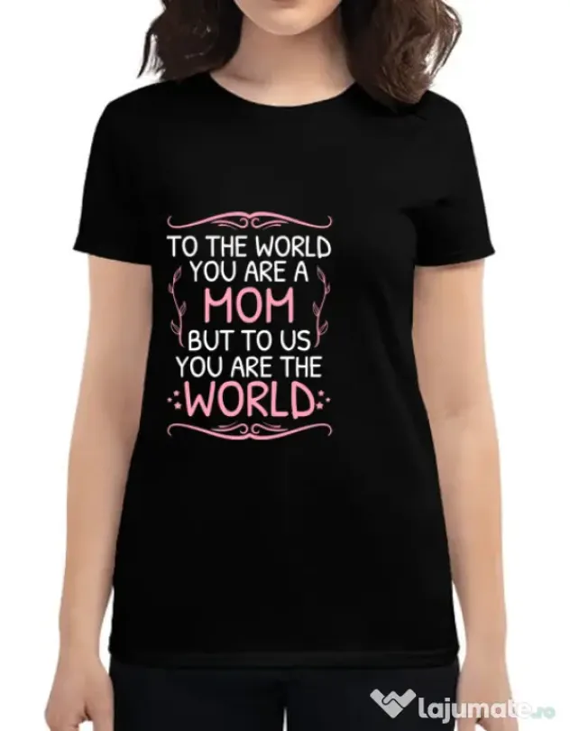 Tricou ADLER dama You are the world Negru