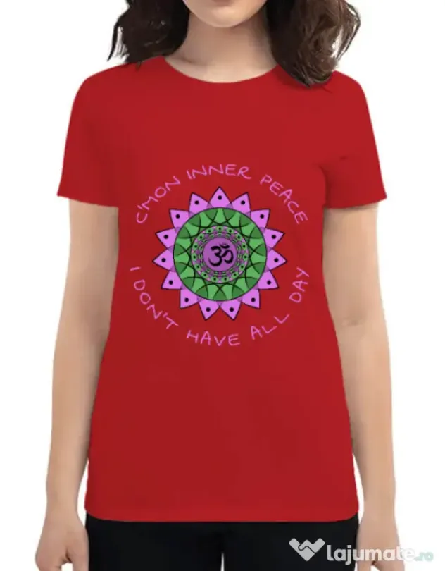 Tricou ADLER dama C’mon inner peace Rosu