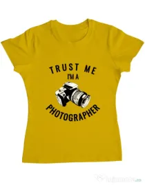 Tricou ADLER dama I’m a photographer Galben