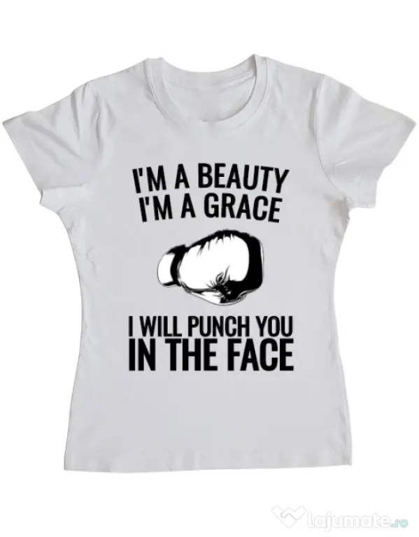 Tricou ADLER dama I am a grace Alb