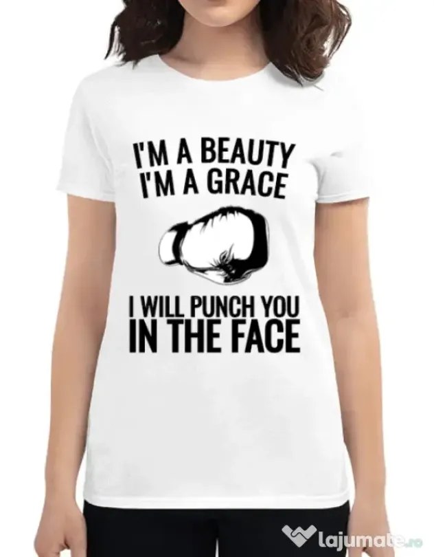 Tricou ADLER dama I am a grace Alb