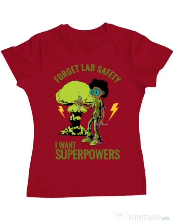 Tricou ADLER dama I want superpowers Rosu