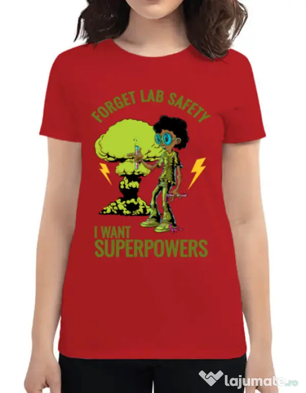 Tricou ADLER dama I want superpowers Rosu