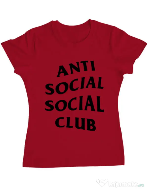Tricou ADLER dama Anti social Club Rosu