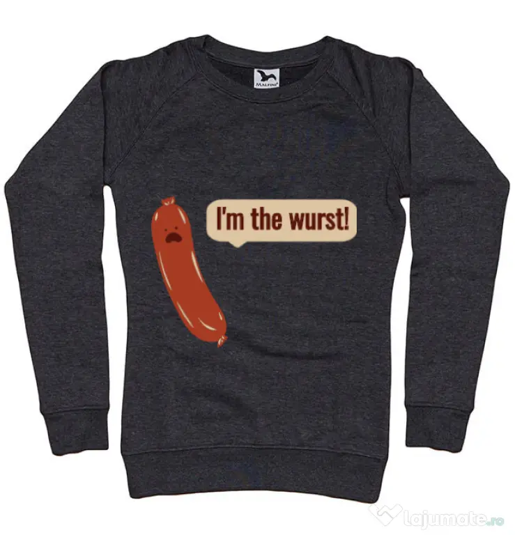 Bluza ADLER dama I’m the wurst Negru melanj