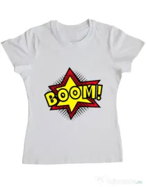 Tricou ADLER dama Boom! Alb