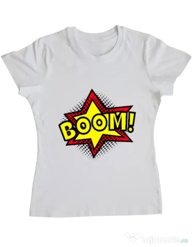 Tricou ADLER dama Boom! Alb