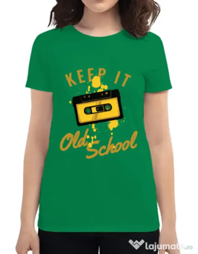 Tricou ADLER dama Keep it old school Verde mediu