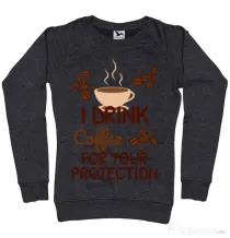 Bluza ADLER dama Coffee for protection Negru melanj