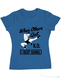Tricou ADLER dama I keep going Albastru azuriu