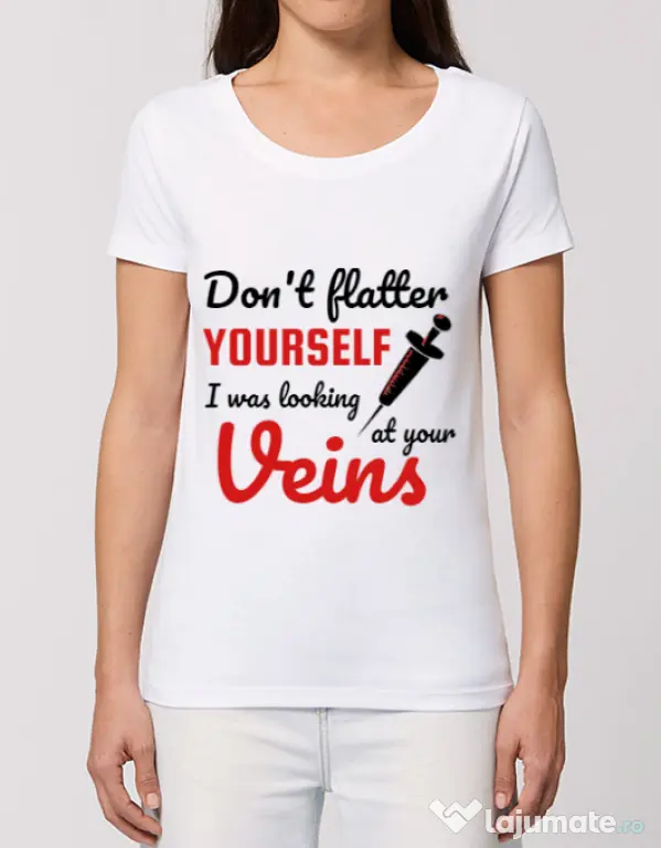 Tricou STANLEY STELLA dama Don’t flatter yourself Alb