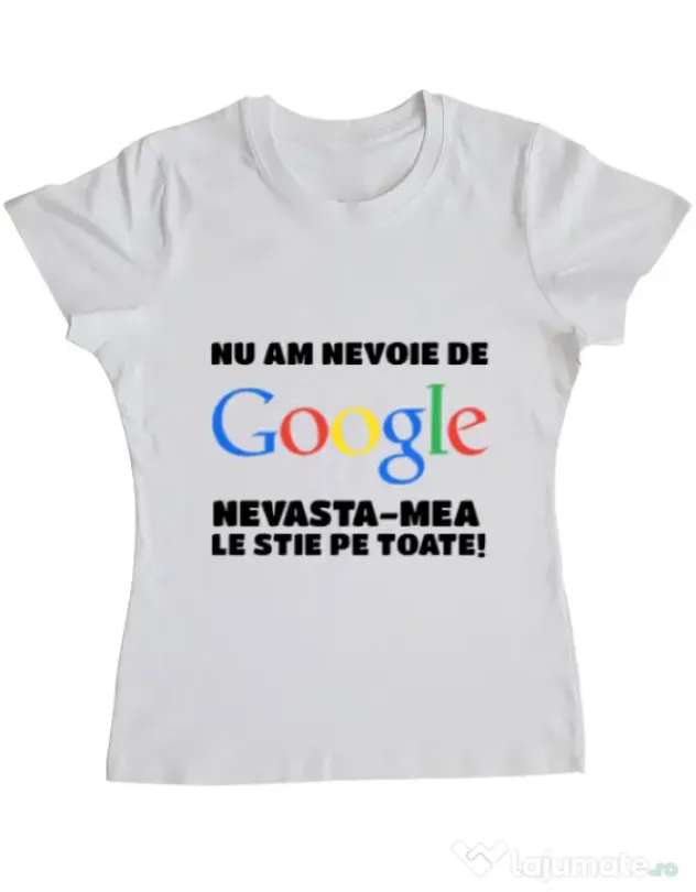 Tricou ADLER dama Nu am nevoie de google Alb