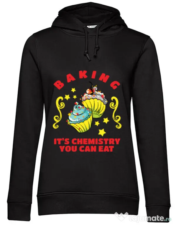 Hoodie dama cu gluga Baking Negru